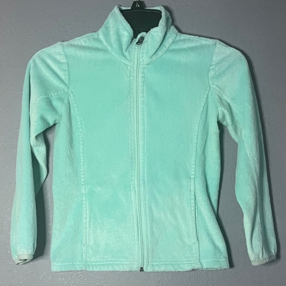 Magellan Outdoors Artic Fleece Full Zip Jacket Girls Size 7 Small Cozy Soft Blue - Picture 1 of 6